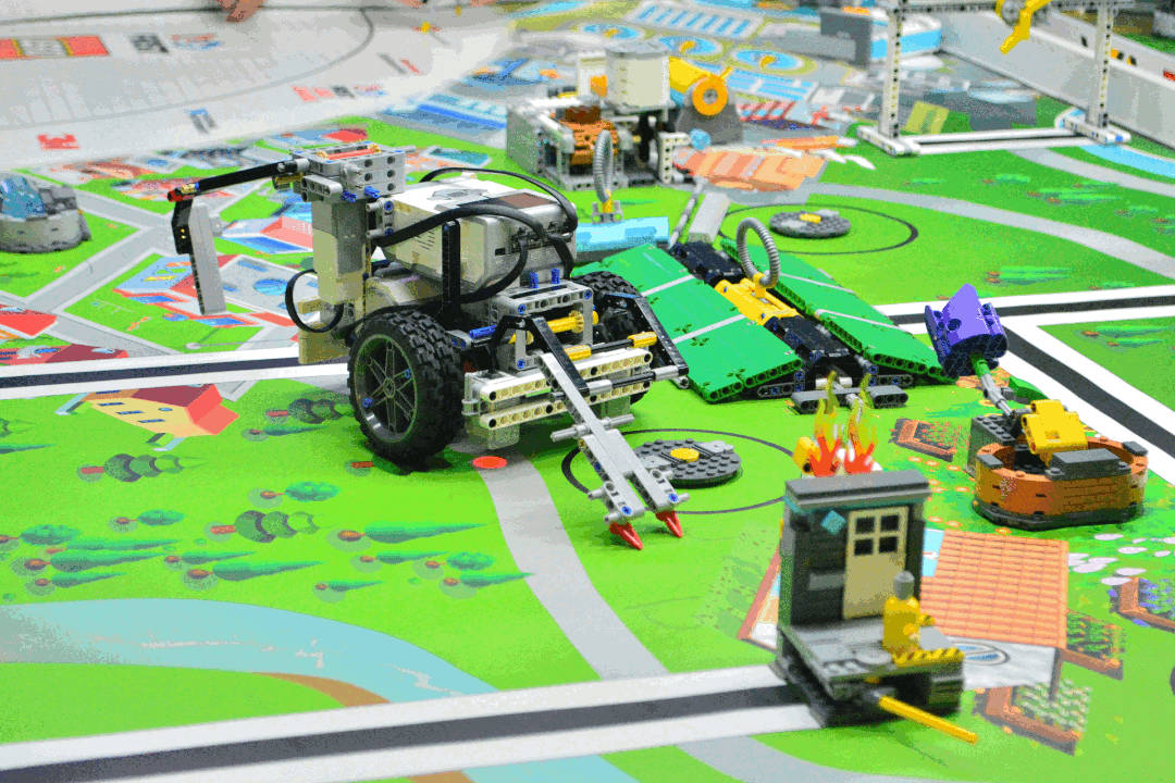 Smaller robots on a table