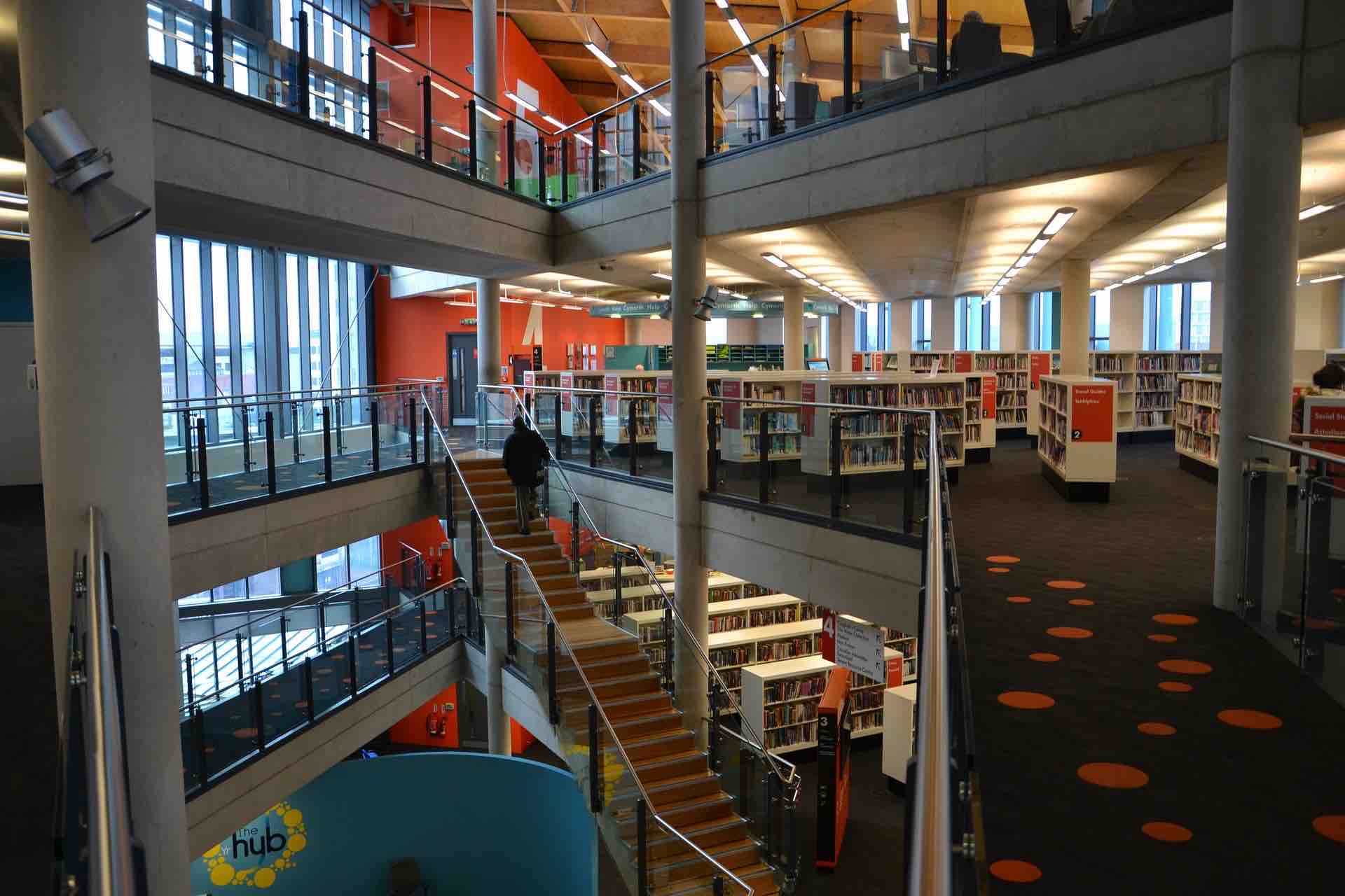 Three floors library